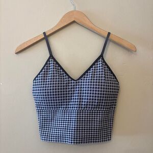 ✨ Navy blue and white gingham crop top ✨